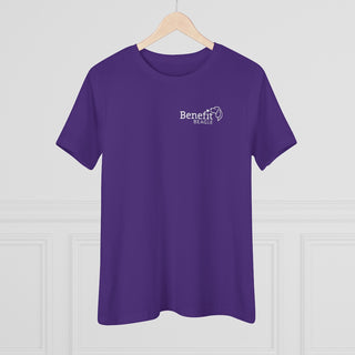 Brightest Star women's premium Tee shirt in Purple. The Brightest Star design features the Benefit Beagle logo in the top corner of the garment.